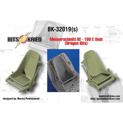 1/32 BitsKrieg BK32019S Messerschmitt Bf-109 E Seat (for Dragon kits)