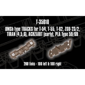 1/35 QuickTracks T-35010 OSMh type Tracks for T-54, T-55, T-62, ZSU-23/2, Tiran (4,5,6), Achzarit (early), PLA Type 59/69