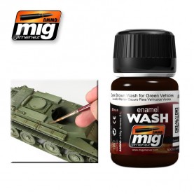 A.MIG-1005 DARK BROWN WASH FOR GREEN VEHICLES