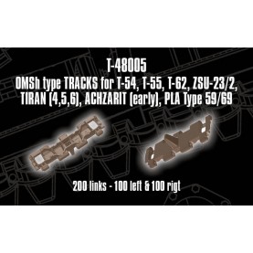 1/48 QuickTracks T-48005 OSMh type Tracks for T-54, T-55, T-62, ZSU-23/2, Tiran (4,5,6), Achzarit (early), PLA Type 59/69