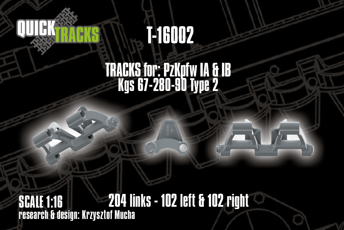 1/16 QuickTracks T-16002 Pz.Kpfw. I Ausf. A & B - Kgs 67-280-90 - type 2