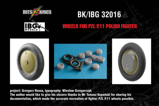 1/32 BitsKrieg BK/IBG32016 Wheels for PZL P.11 Polish Fighter