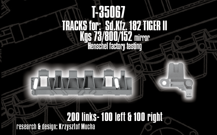 1/35 QuickTracks T-35067 Tracks for Sd.Kfz. 182 Tiger II / King Tiger - Henschel factory testing; mirrored