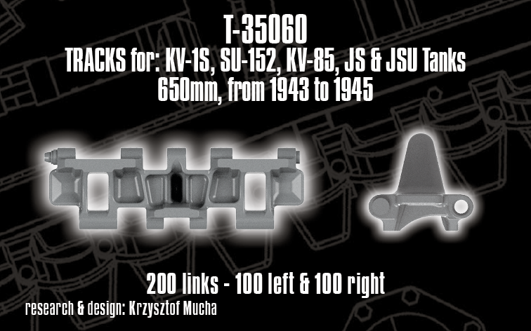 1/35 QuickTracks T-35060 Tracks for KV-1S; SU-152; KV-85; JS & JSU Tanks - 650mm; 1943-1945 prod.