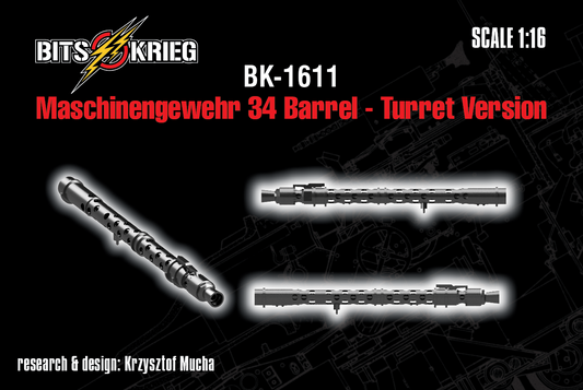 1/16 BitsKrieg BK-1611 Maschinengewehr34 Barrel - Turret version