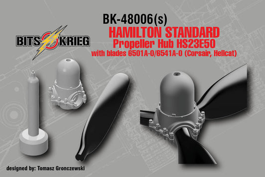 1/48 BitsKrieg BK48006S Hamilton Standard Propeller Hub HS23E50 with blades 6501A-0/6541A-0 (Corsair, Hellcat)