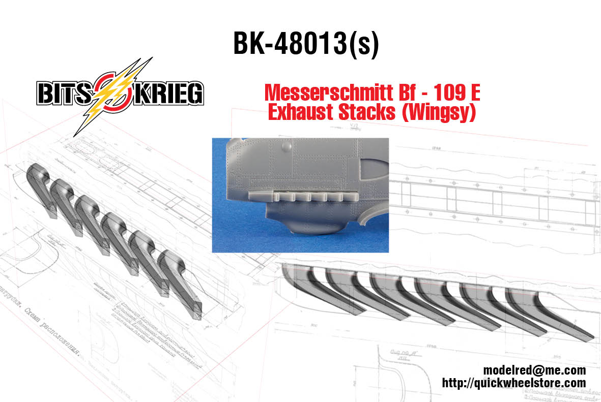 1/48 BitsKrieg BK48013S Messerschmitt Bf-109 E Exhaust Stacks (Wingsy)