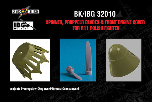 1/32 BitsKrieg BK/IBG32010 Spinner, Propeller Blades, & Front Engine Cover for PZL P.11 Polish Fighter