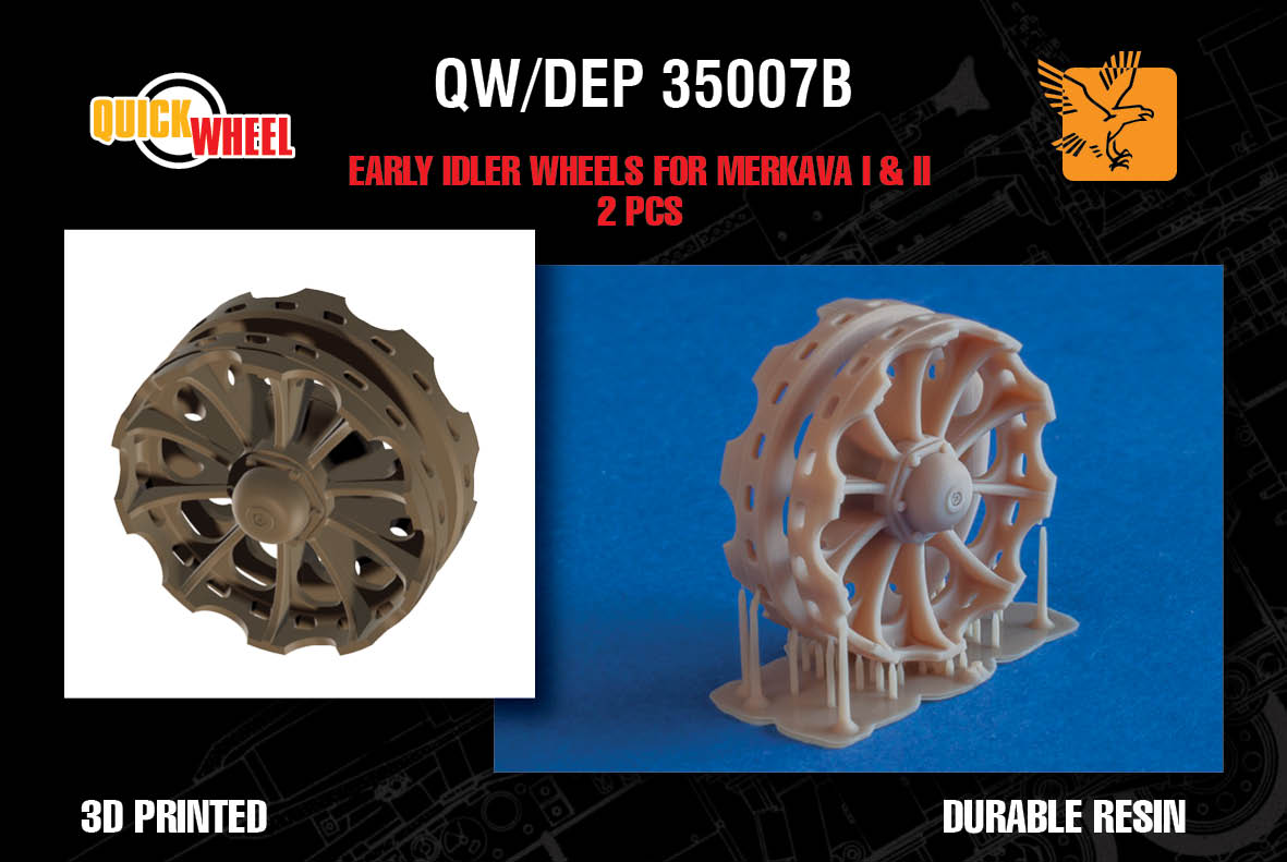 1/35 QW/DEP-35007B Early Idler Wheels for IDF Merkava Mk 1 & Mk 2