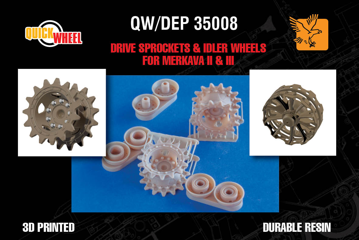 1/35 QW/DEP-35008 Drive Sprockets & Idler Wheels for IDF Merkava Mk 2 & Mk 3