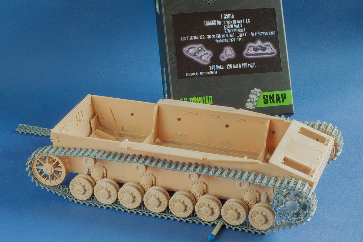 1/35 QuickTracks T-35015 Tracks for Pz.Kpfw. III Ausf. E, F, G; StuG III Ausf. A; Pz.Kpfw. IV Ausf. E - "type 1" 1939-1941 prod.