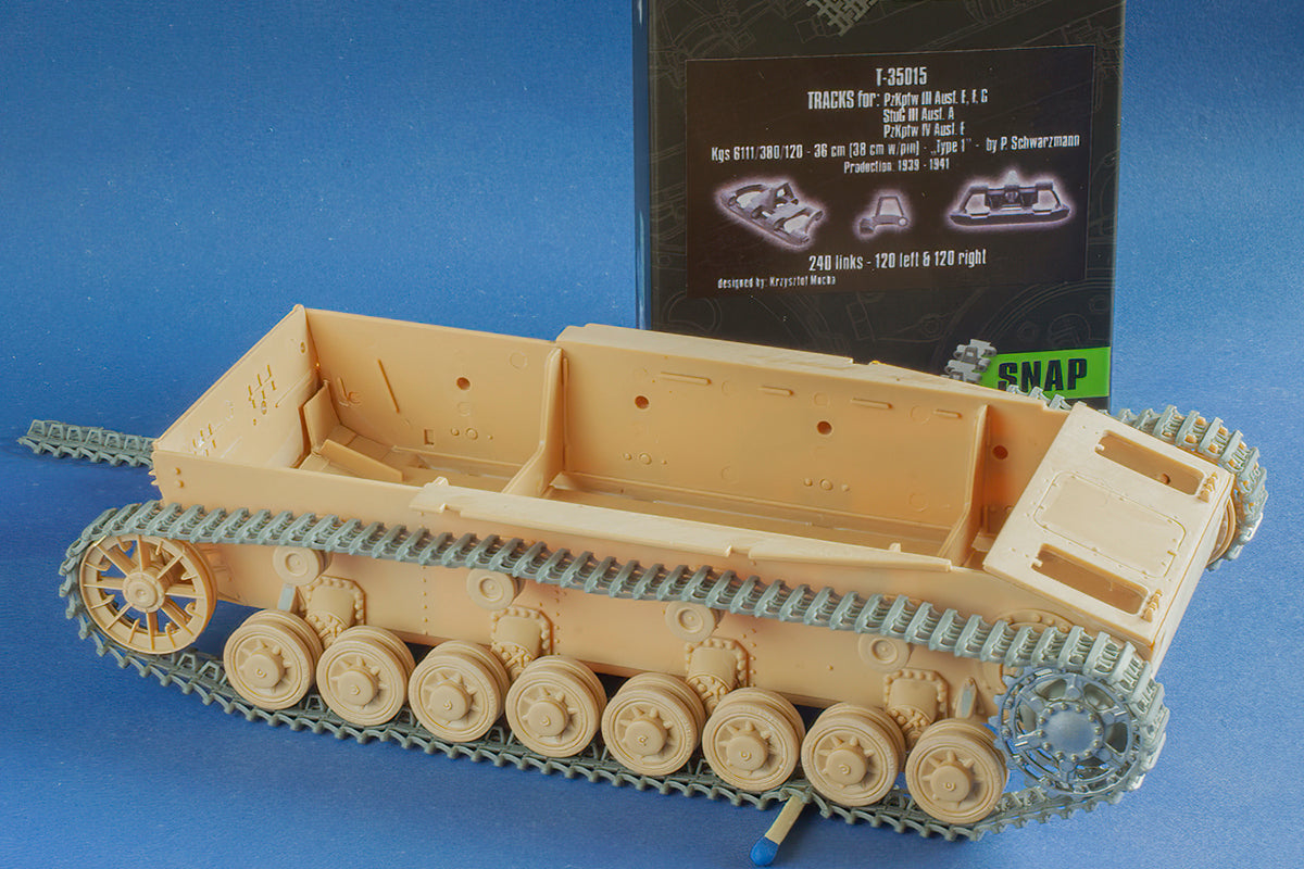 1/35 QuickTracks T-35015 Tracks for Pz.Kpfw. III Ausf. E, F, G; StuG III Ausf. A; Pz.Kpfw. IV Ausf. E - "type 1" 1939-1941 prod.