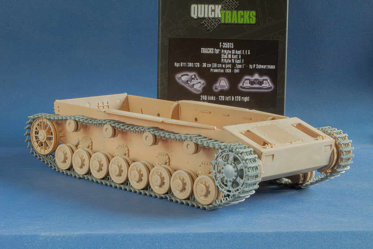 1/35 QuickTracks T-35015 Tracks for Pz.Kpfw. III Ausf. E, F, G; StuG III Ausf. A; Pz.Kpfw. IV Ausf. E - "type 1" 1939-1941 prod.