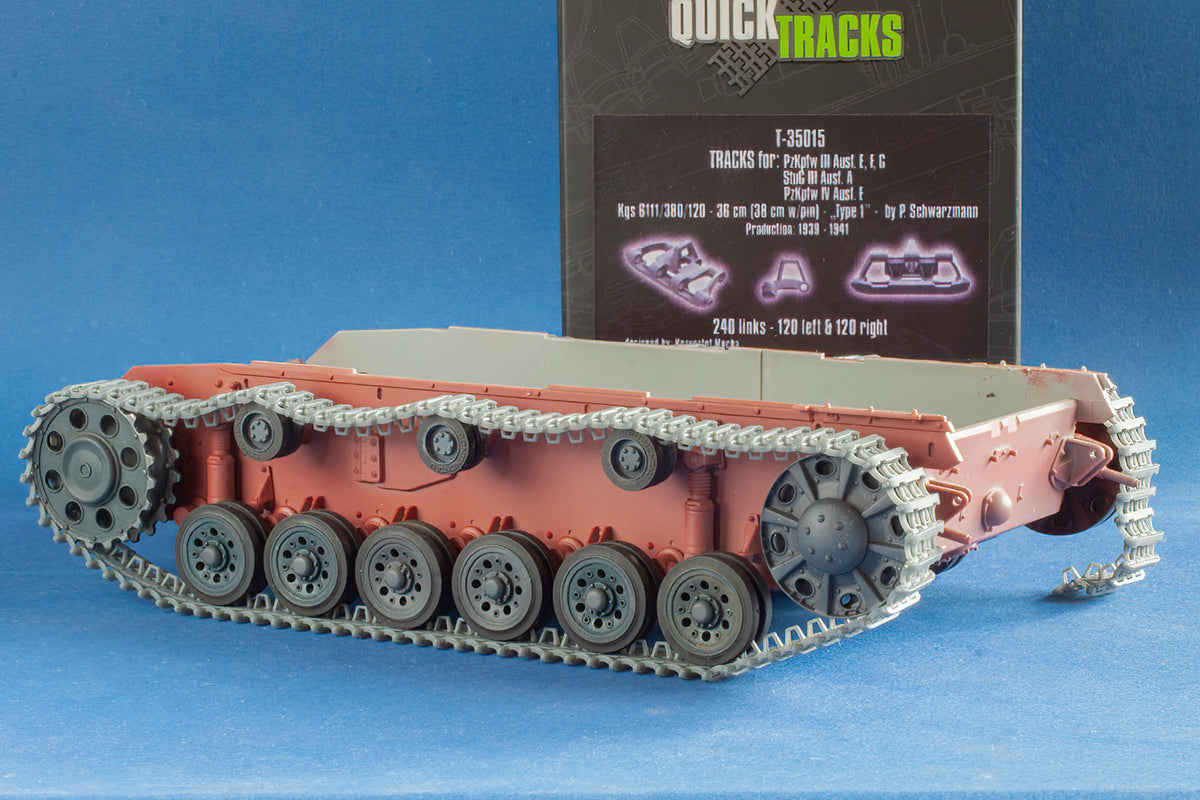 1/35 QuickTracks T-35015 Tracks for Pz.Kpfw. III Ausf. E, F, G; StuG III Ausf. A; Pz.Kpfw. IV Ausf. E - "type 1" 1939-1941 prod.