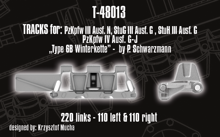 1/48 QuickTracks T-48013 Tracks for Pz.Kpfw. III Ausf. N; StuG III Ausf. G; StuH III Ausf. G; Pz.Kpfw. IV Ausf. G-J - "type 6B Winterkette"