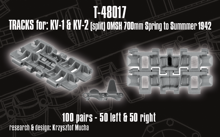 1/48 QuickTracks T-48017 Tracks for KV-1 & KV-2 (Split) OMSH 700mm - Spring to Summer 1942