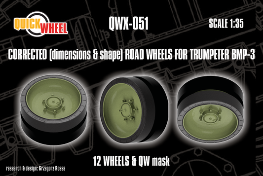 1/35 QuickWheel QWX-051 BMP-3 Road Wheels (corrected dimensions & shape) - Trumpeter