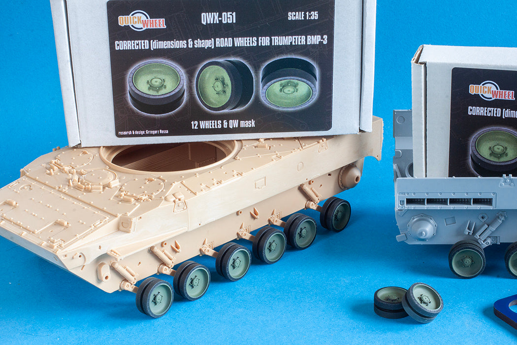 1/35 QuickWheel QWX-051 BMP-3 Road Wheels (corrected dimensions & shape) - Trumpeter