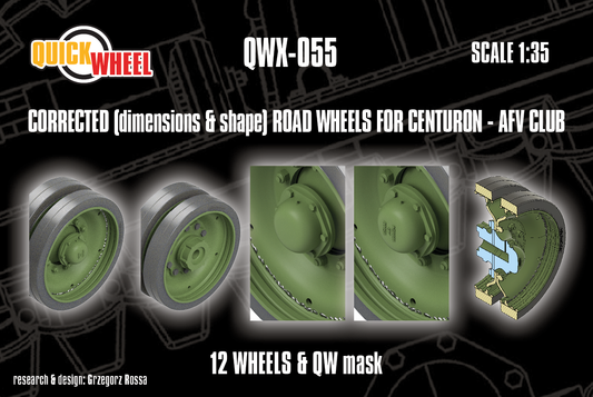 1/35 QuickWheel QWX-055 Centurion Road Wheels for ACADEMY model kits