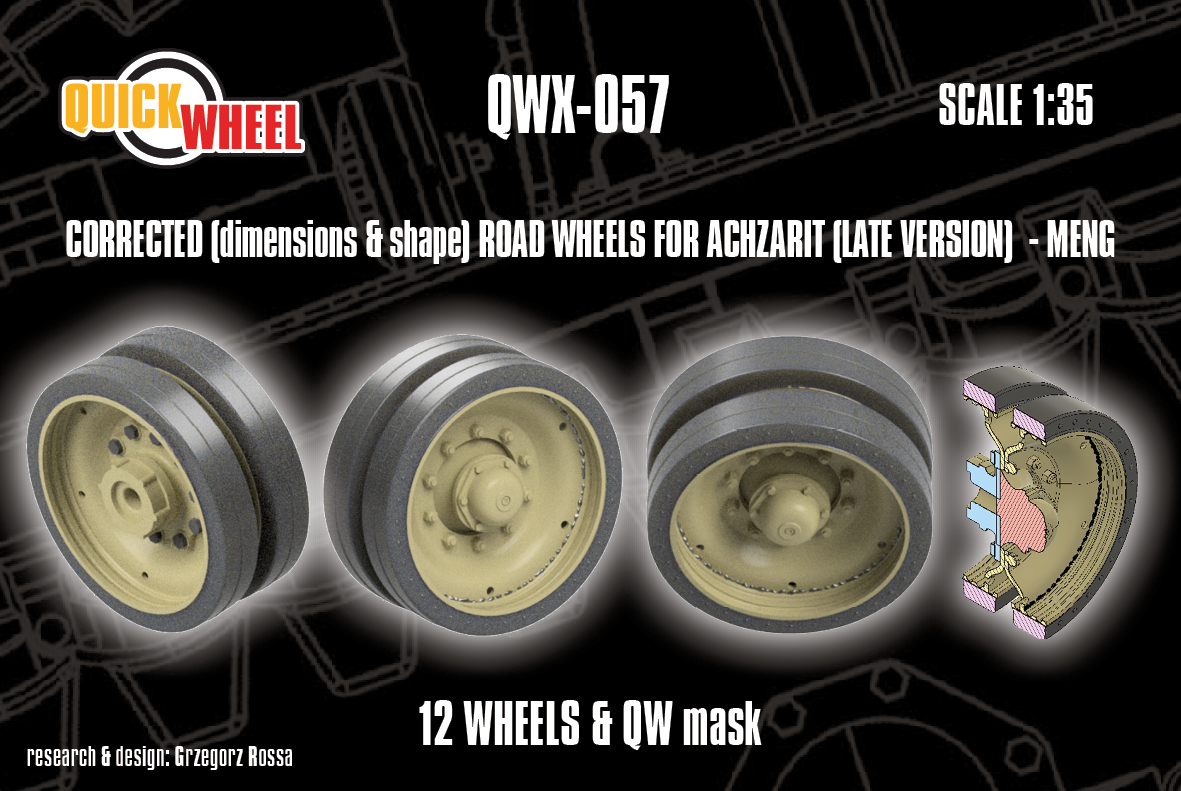 1/35 QuickWheel QWX-057 Achzarit (late version) Road Wheels for MENG model kits