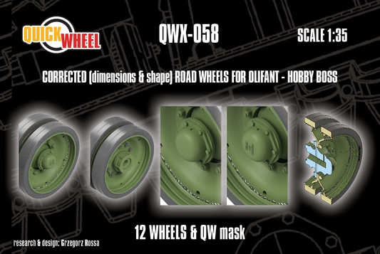 1/35 QuickWheel QWX-058 Olifant Road Wheels for Hobby Boss model kits