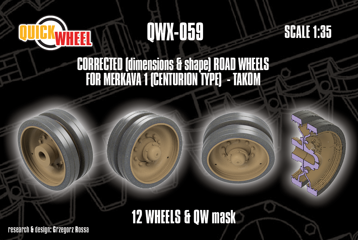 1/35 QuickWheel QWX-059 Markava 1 Road Wheels (Centurion type) for TAKOM model kits