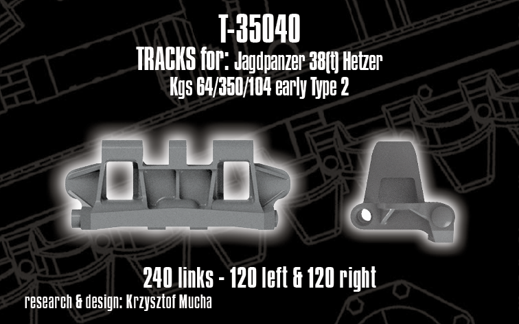 1/35 QuickTracks T-35040 Tracks for Jagdpanzer 38(t) Hetzer - early, type 2