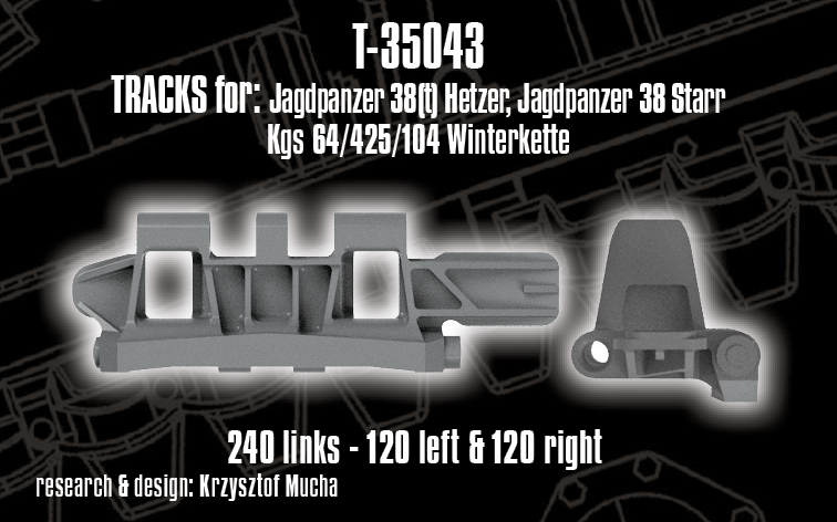 1/35 QuickTracks T-35043 Tracks for Jagdpanzer 38(t) Hetzer; Jagdpanzer 38 Starr - Winterkette