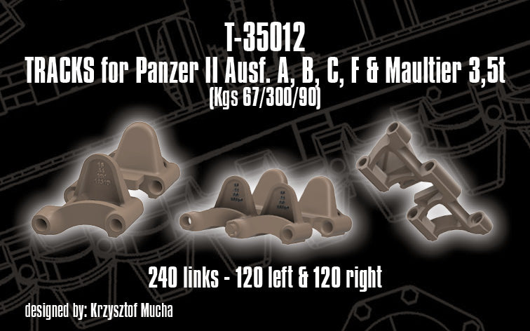 1/35 QuickTracks T-35012 Tracks for Panzer II Ausf. A, B, C, F & Maultier 3,5t