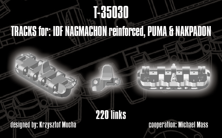 1/35 QuickTracks T-35030 Tracks for IDF Nagmachon (reinforced); Puma; Nakpadon