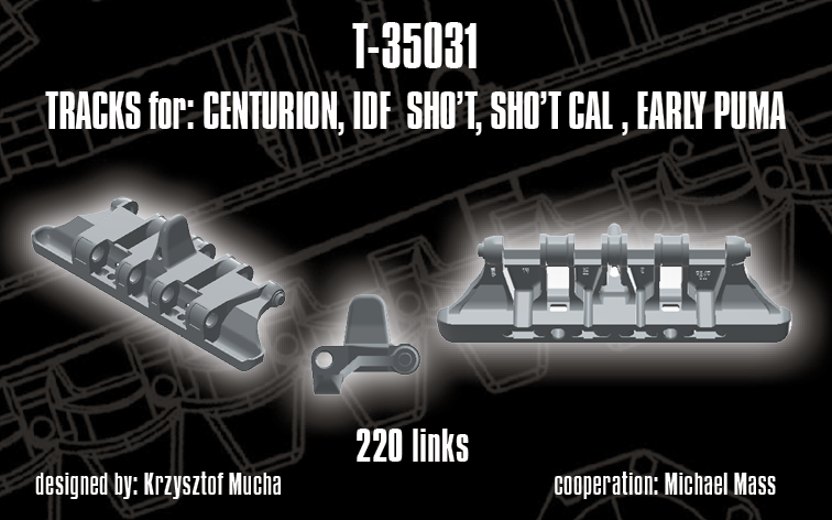 1/35 QuickTracks T-35031 Tracks for IDF Centurion; Sho't; Sho't Cal (Sho't Kal); Puma (early)