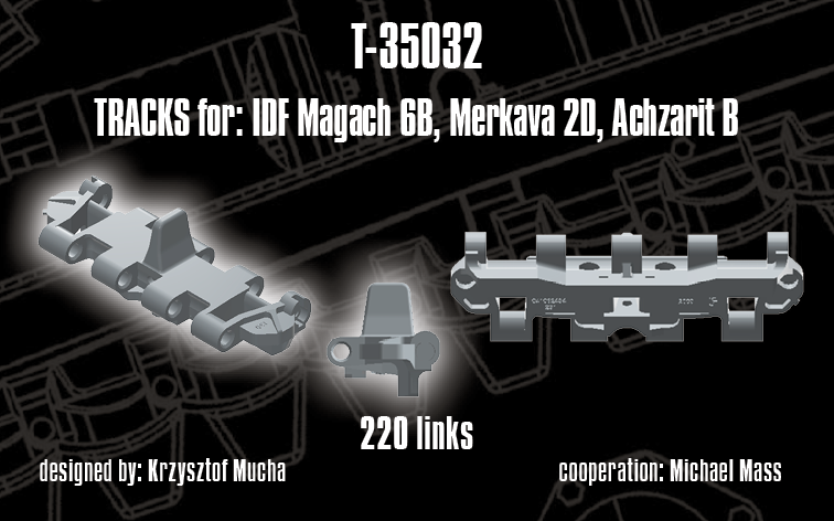 1/35 QuickTracks T-35032 Tracks for IDF Magach 6B; Merkava 2D; Achzarit B