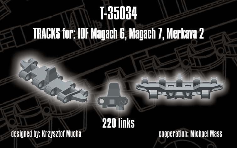 1/35 QuickTracks T-35034 Tracks for IDF Magach 6; Magach 7; Merkava 2