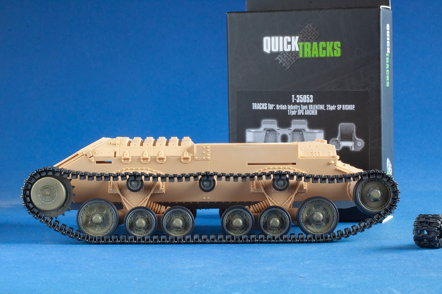 1/35 QuickTracks T-35053 Tracks for British Infantry Tank Valentine; 25pdr SP Bishop; 17pdr SPG Archer