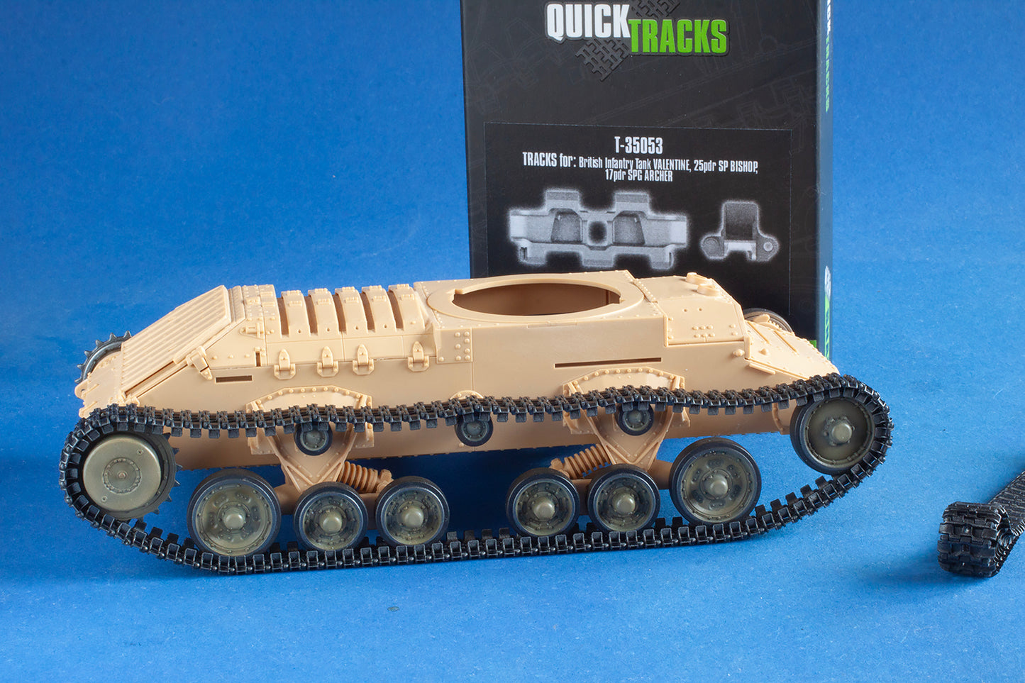 1/35 QuickTracks T-35053 Tracks for British Infantry Tank Valentine; 25pdr SP Bishop; 17pdr SPG Archer