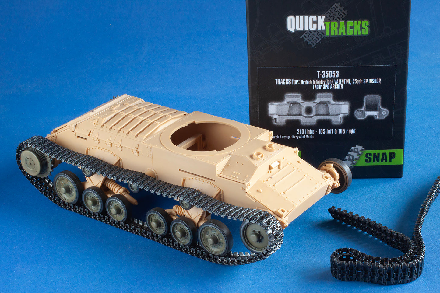 1/35 QuickTracks T-35053 Tracks for British Infantry Tank Valentine; 25pdr SP Bishop; 17pdr SPG Archer