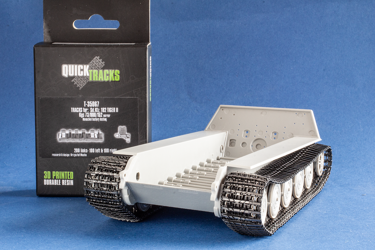 1/35 QuickTracks T-35067 Tracks for Sd.Kfz. 182 Tiger II / King Tiger - Henschel factory testing; mirrored