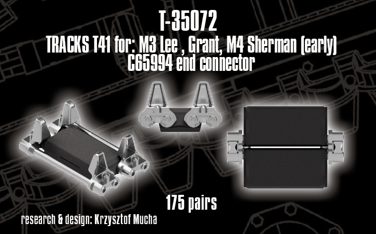 1/35 QuickTracks T-35072 T41 type Tracks for M3 Lee; M4 Sherman (early)