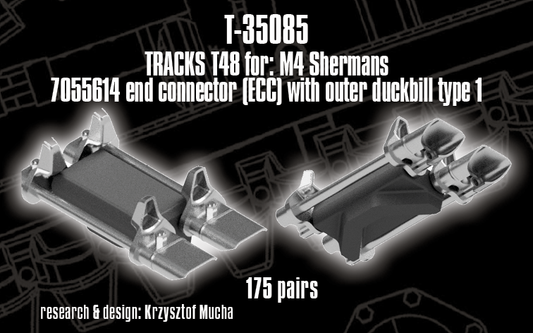 1/35 QuickTracks T-35085 T48 type Tracks for M4 Sherman; EEC / "Duckbill" Type 1