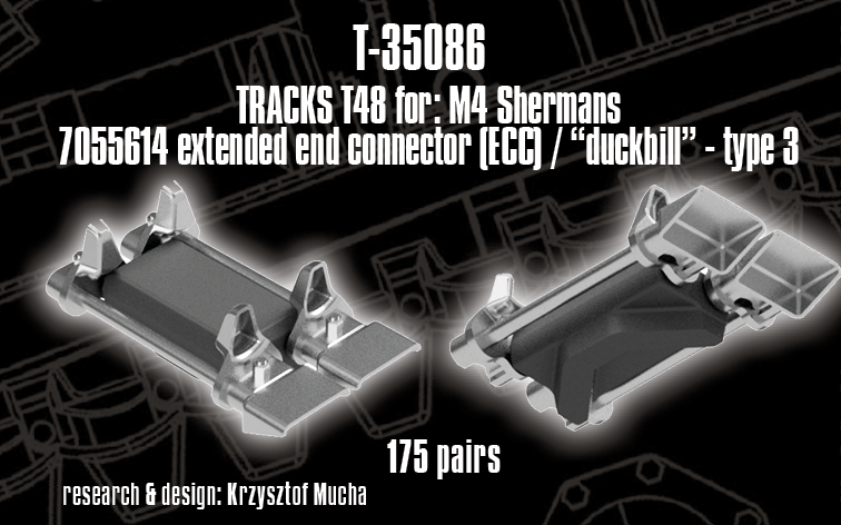 1/35 QuickTracks T-35086 T48 type Tracks for M4 Sherman; EEC / "Duckbill" Type 3