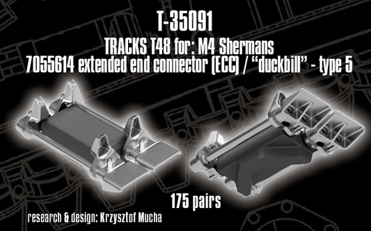 1/35 QuickTracks T-35091 T48 type Tracks for M4 Sherman; EEC / "Duckbill" Type 5