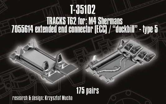 1/35 QuickTracks T-35102 T62 type Tracks for M4 Sherman; EEC / "Duckbill" Type 5