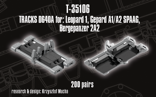 1/35 QuickTracks T-35106 D640A Tracks for Leopard 1; Gepard A1/A2 SPAAG; Bergepanzer 2A2