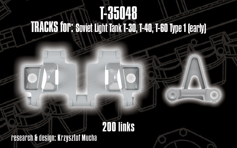 1/35 QuickTracks T-35048 Tracks for Soviet Light Tank T-30; T-40; T-60 Type 1 (early)