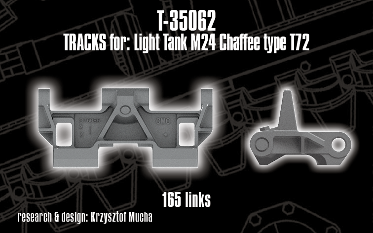 1/35 QuickTracks T-35062 Tracks for Light Tank M24 Chaffee, Type T72