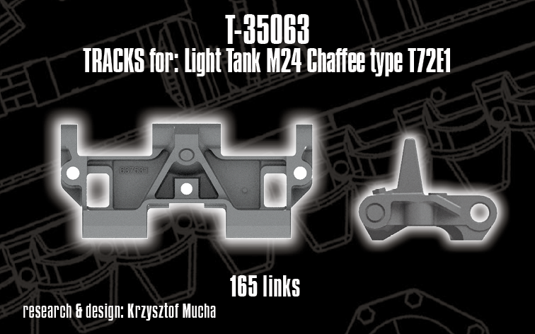 1/35 QuickTracks T-35063 Tracks for Light Tank M24 Chaffee, Type T72E1