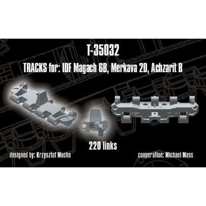 1/35 QuickTracks T-35032 Tracks for IDF Magach 6B, Merkava 2D, Achzarit B