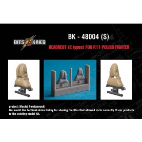 1/48 BitsKrieg BK48004S Pilot's headrest (2 types) for PZL P.11c (Arma hobby)