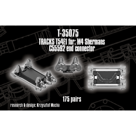 1/35 QuickTracks T-35075 T54E1 tracks for M4 Sherman; C55592 end connector