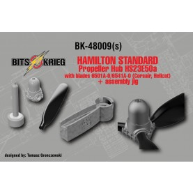 1/48 BitsKrieg BK48009S Hamilton Standard Propeller Hub HS23E50a with blades 6501A-0/6541A-0 (Corsair, Hellcat) & assembly jig